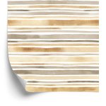 Behang Horizontale Strepen - Aquarel