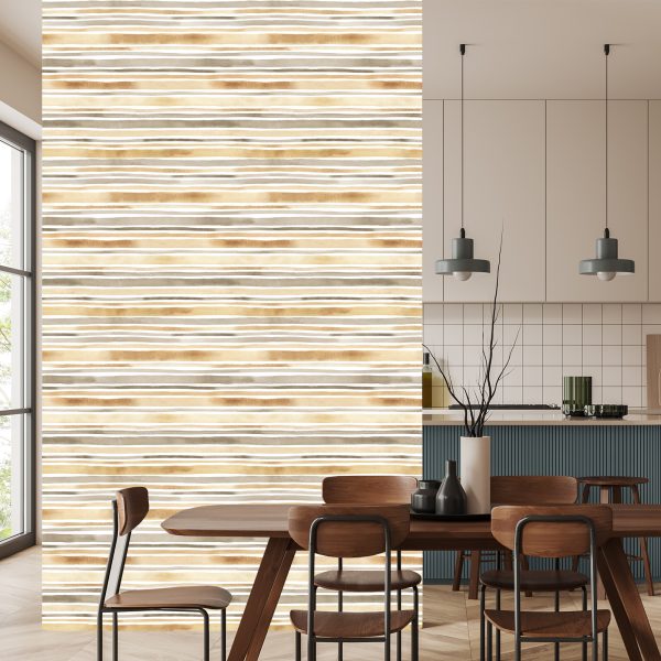 Behang Horizontale Strepen - Aquarel - Afbeelding 4