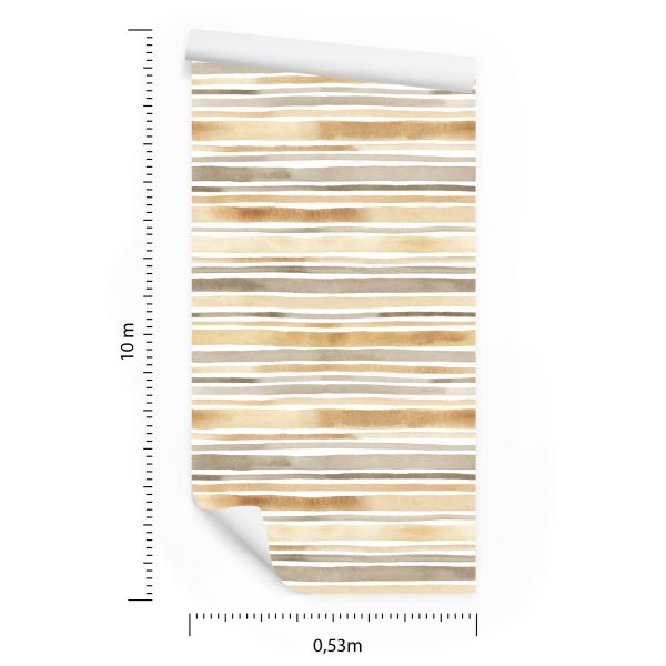 Behang Horizontale Strepen - Aquarel - Afbeelding 8