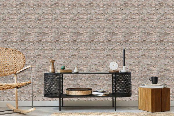 Behang Oude Bakstenen Muurplaten Met 3D-Effect - Afbeelding 5