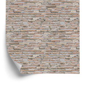 Behang Oude Bakstenen Muurplaten Met 3D-Effect