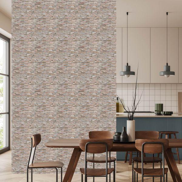Behang Oude Bakstenen Muurplaten Met 3D-Effect - Afbeelding 4