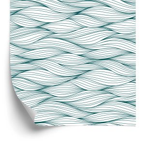 Behang Retro - Onregelmatige Golven Op Een Witte Achtergrond
