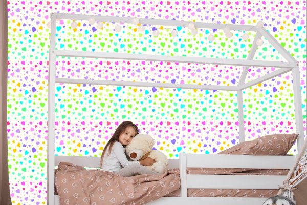 Behang Voor Kinderen - Kleurrijke Kleine Hartjes - Afbeelding 7