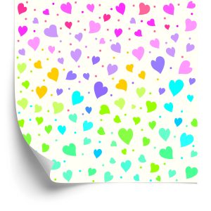 Behang Voor Kinderen - Kleurrijke Kleine Hartjes
