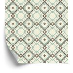Behang Geometrisch Patroon In Retrostijl