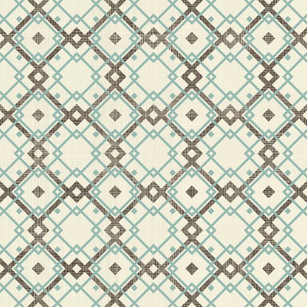 Behang Geometrisch Patroon In Retrostijl - Afbeelding 2