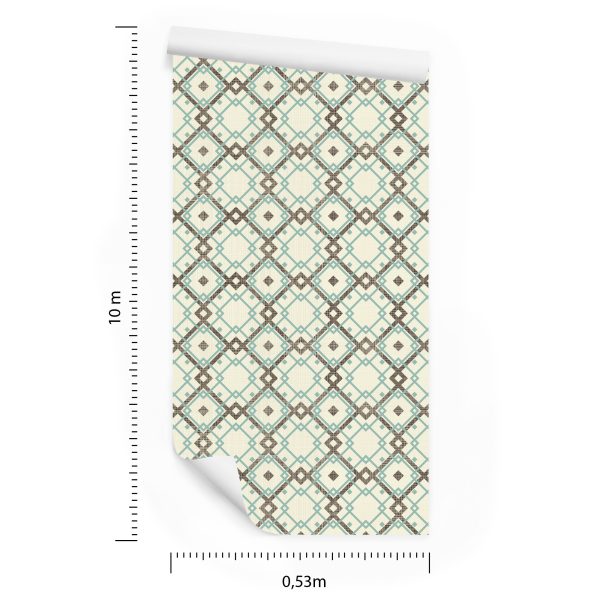 Behang Geometrisch Patroon In Retrostijl - Afbeelding 8