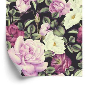 Behang Kleurrijke Rozen - Vintage Aquarel