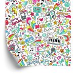 Behang Voor Kinderen - Kleurrijk Muziekpatroon