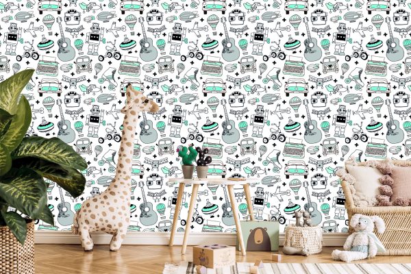 Behang Voor Kinderen - Vintage Speelgoed - Afbeelding 5
