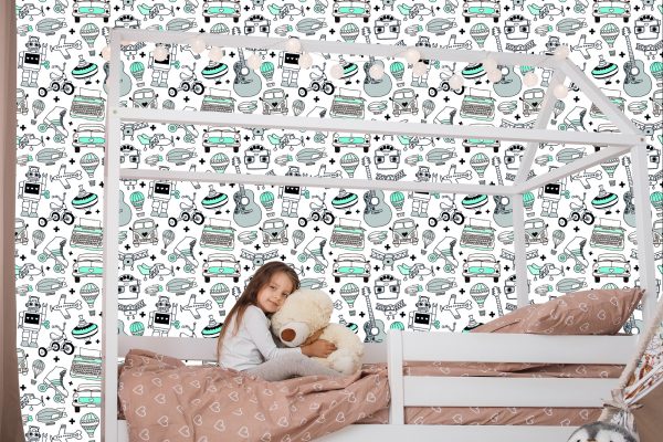Behang Voor Kinderen - Vintage Speelgoed - Afbeelding 7