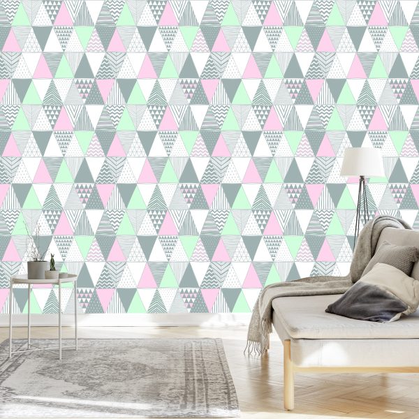 Behang Geometrisch - Kleurrijke Driehoeken - Afbeelding 3