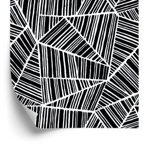 Behang Zwart-Witte Geometrische Patronen
