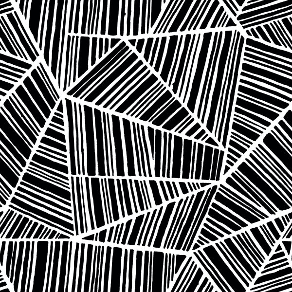 Behang Zwart-Witte Geometrische Patronen - Afbeelding 2