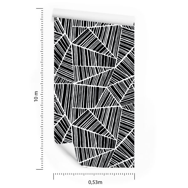 Behang Zwart-Witte Geometrische Patronen - Afbeelding 8