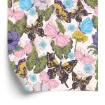 Behang Voor Kinderen - Vlinders Tussen Bloemen
