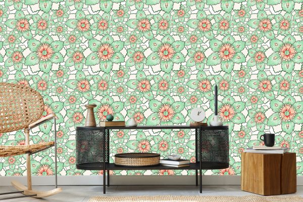 Behang Kleurrijke Bloemen In Vintage Stijl - Afbeelding 5