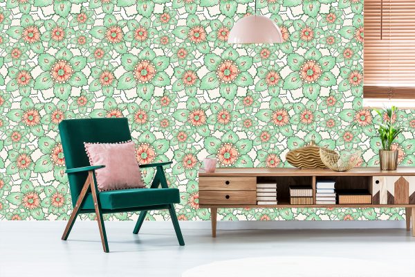 Behang Kleurrijke Bloemen In Vintage Stijl - Afbeelding 6