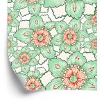 Behang Kleurrijke Bloemen In Vintage Stijl