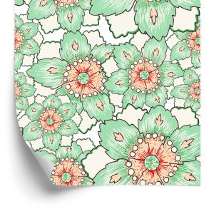 Behang Kleurrijke Bloemen In Vintage Stijl
