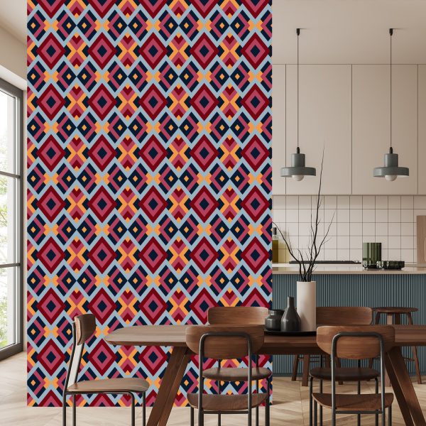 Behang Geometrisch - Kleurrijke Diamanten - Afbeelding 4