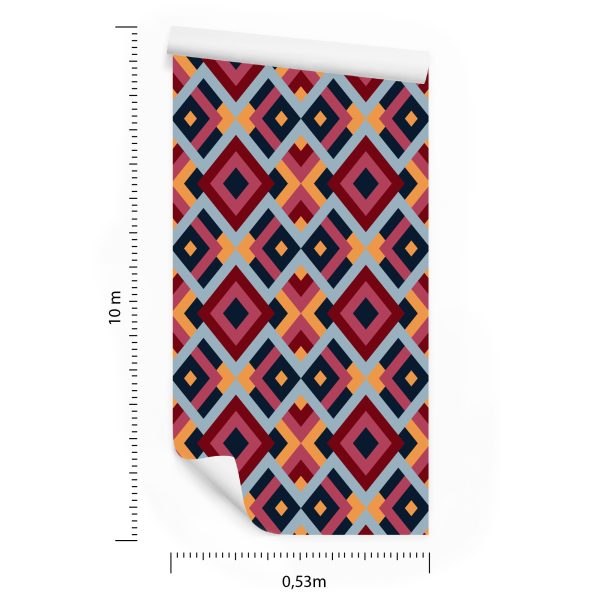Behang Geometrisch - Kleurrijke Diamanten - Afbeelding 8