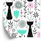Behang Voor Kinderen - Kittens En Planten