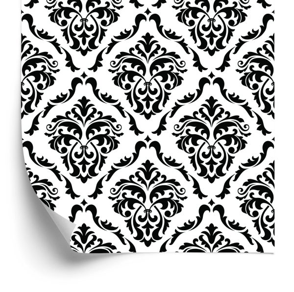 Behang Klassieke Zwart-Witte Ornamenten