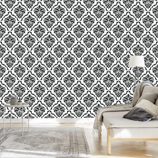 Behang Klassieke Zwart-Witte Ornamenten - Afbeelding 3