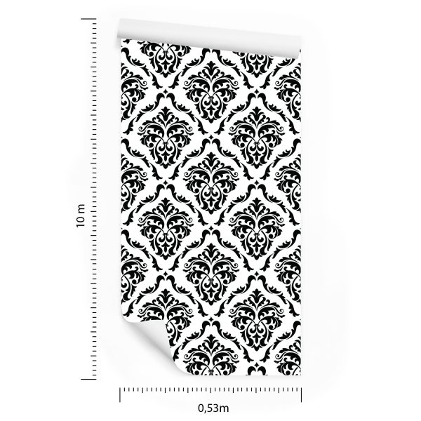 Behang Klassieke Zwart-Witte Ornamenten - Afbeelding 8