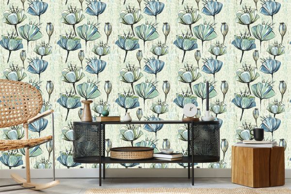 Behang Vintage Tulpen - Afbeelding 5