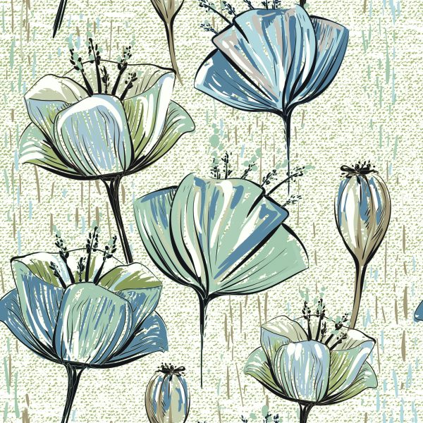 Behang Vintage Tulpen - Afbeelding 2