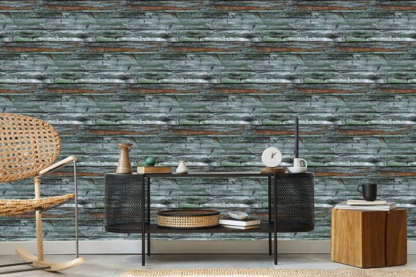Behang Grijze Tinten Houten Planken - Afbeelding 5