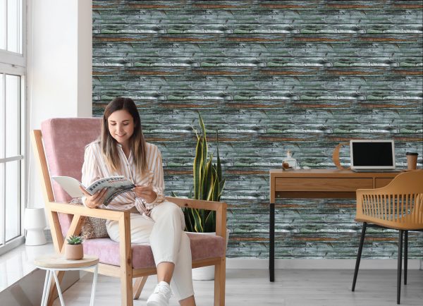 Behang Grijze Tinten Houten Planken - Afbeelding 7