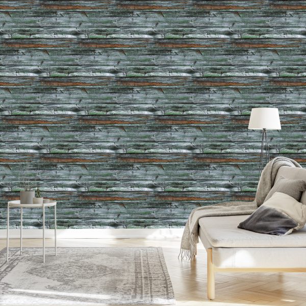 Behang Grijze Tinten Houten Planken - Afbeelding 3