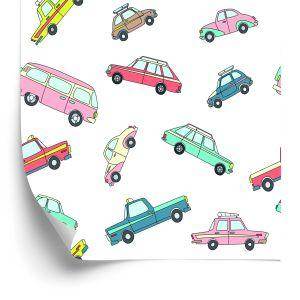 Behang Voor Kinderen - Kleurrijke Retro Auto's