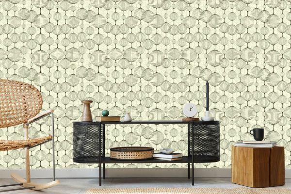 Behang Retro - Abstracte Zwarte Patronen - Afbeelding 5