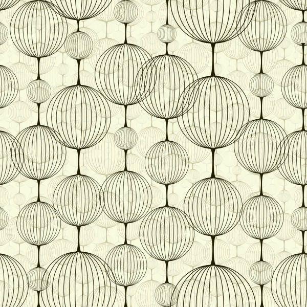 Behang Retro - Abstracte Zwarte Patronen - Afbeelding 2