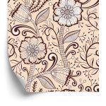 Behang Mooie Bloemen In Retrostijl