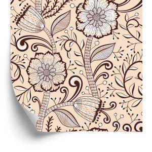 Behang Mooie Bloemen In Retrostijl