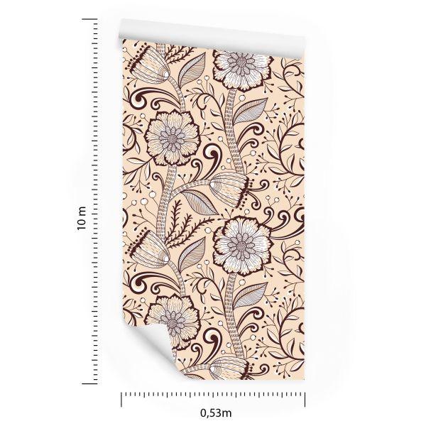 Behang Mooie Bloemen In Retrostijl - Afbeelding 8