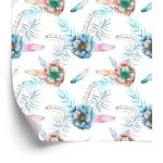 Behang Prachtige Anemonen En Veren