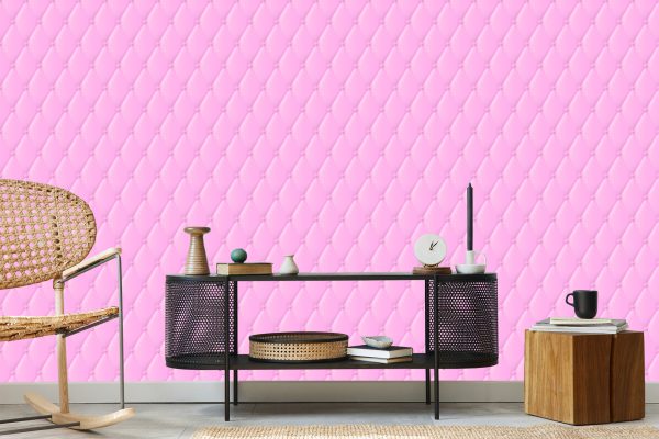 Behang Gewatteerd Roze Patroon - Afbeelding 5