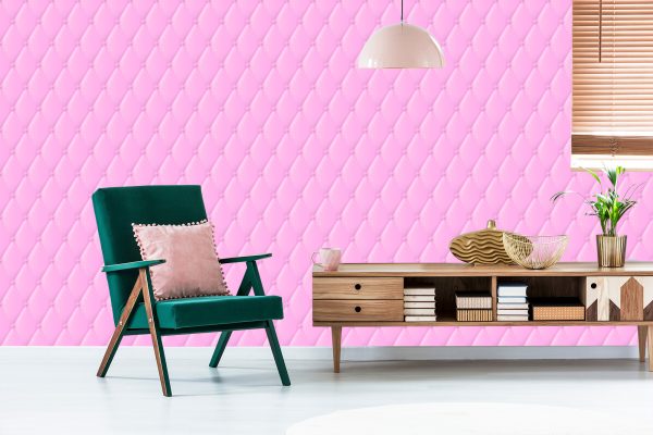 Behang Gewatteerd Roze Patroon - Afbeelding 6
