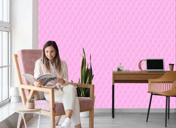 Behang Gewatteerd Roze Patroon - Afbeelding 7