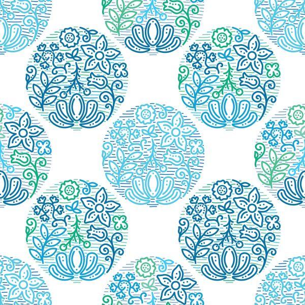 Behang Turkoois Plantpatronen - Afbeelding 2