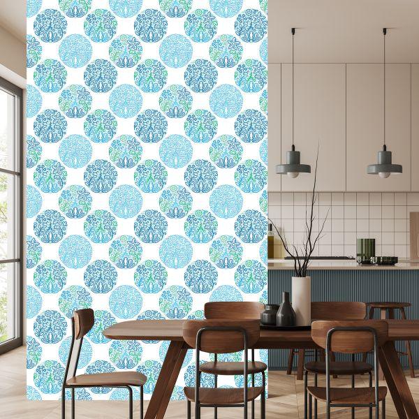 Behang Turkoois Plantpatronen - Afbeelding 4