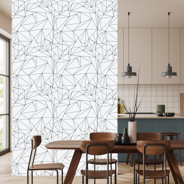 Behang Zwart-Wit Geometrisch Patroon - Afbeelding 4