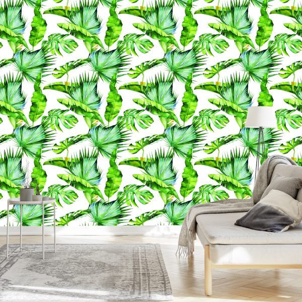 Behang Tropische Jungle Bladeren - Afbeelding 3